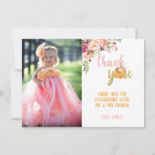 Pompoen Bedankt Foto Kaart - Bloem Meisje (St) (Voorkant)