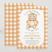 Pompoen Beer Baby Shower Kaart (Voorkant / Achterkant)