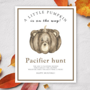 Pompoen Beer Fopspeen jacht baby shower spel Poster