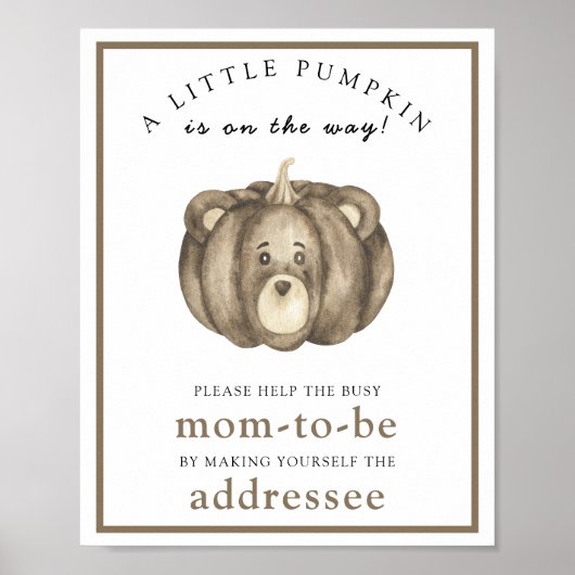 Pompoen Beer - Help de drukke moeder-to-be Poster (Voorkant)