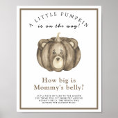 Pompoen beer Hoe groot is mama's buik spel Poster (Voorkant)