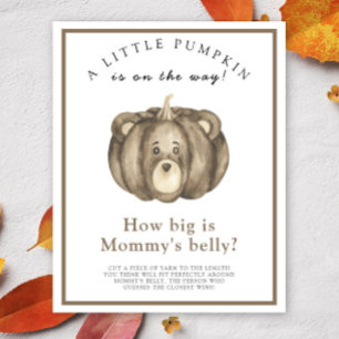 Pompoen beer Hoe groot is mama's buik spel Poster