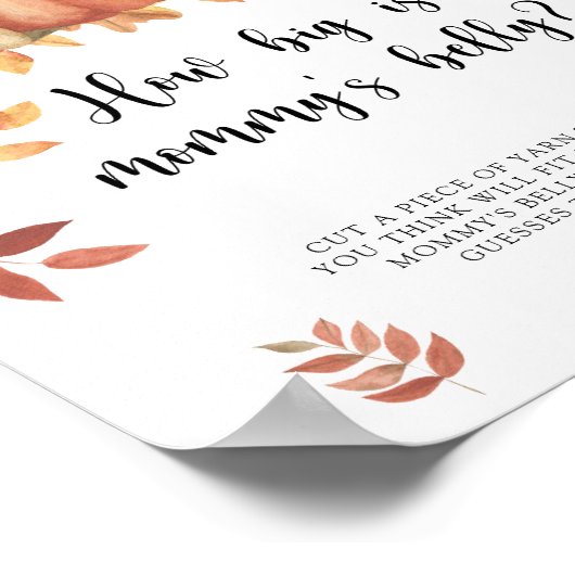 Pompoen beer, Hoe groot is mama's buik spel Poster (Hoek)