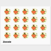 Pompoen Beer Ronde Sticker (Vel)