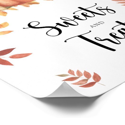 Pompoen beer, snoep en traktaties baby shower post poster (Hoek)