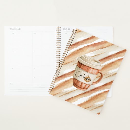 Pompoen Beker Perzik Latte Strepen   Planner (Display)