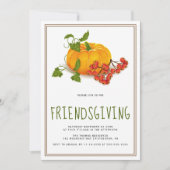 Pompoen, bessen en bruin lijst Friendsgiving Kaart (Voorkant)