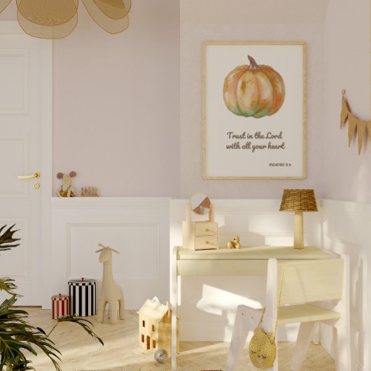 Pompoen Bijbel Verse Wall Art Print