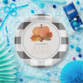 Pompoen Black Buffalo controleert Baby shower Papieren Bordje (Feest)