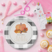 Pompoen Black Buffalo controleert Baby shower Papieren Bordje (Feest)