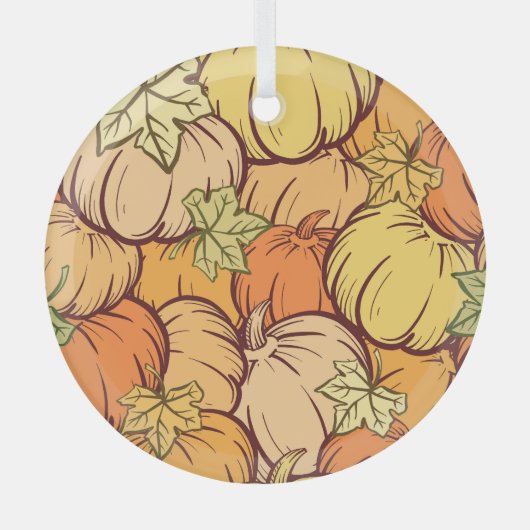 pompoen blad patroon. glas ornament (Voorkant)