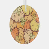 pompoen blad patroon. glas ornament (Voorkant Rechts)