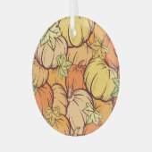 pompoen blad patroon. glas ornament (Voorkant links)