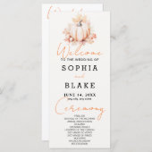 Pompoen & bladeren Herfst off wit bruiloft program (Voorkant / Achterkant)