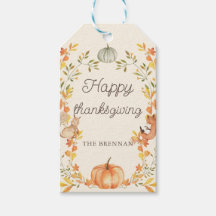 Pompoen bladeren Thanksgiving cadeau Labels
