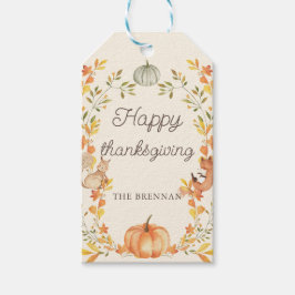 Pompoen bladeren Thanksgiving cadeau Labels Cadeaulabel
