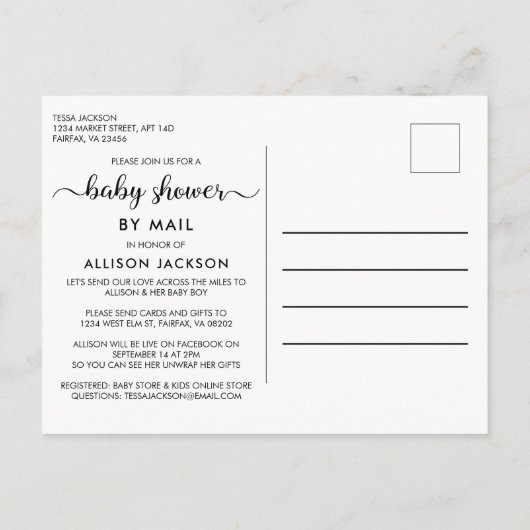 Pompoen Blauwe Mint Groene Baby Jongen Douche Per  Uitnodiging Briefkaart (Achterkant)