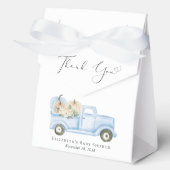 Pompoen Blauwe Truck Baby Boy Shower Dank u Bedankdoosjes (Voorkant)