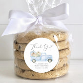 Pompoen Blauwe Truck Baby Boy Shower Dank u Ronde Sticker