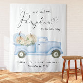 Pompoen Blauwe Truck Baby Boy Shower Foto Achtergr Wandkleed