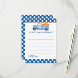 Pompoen Blauwe Truck Baby Shower Familietradities RSVP Kaartje