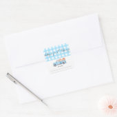 Pompoen blauwe vrachtwagen - Baby's eerste bibliot Vierkante Sticker (Envelop)