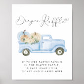 Pompoen Blauwe Vrachtwagen Luier Raffle Baby Boy D Poster (Voorkant)