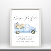 Pompoen Blauwe Vrachtwagen Luier Raffle Baby Boy D Poster