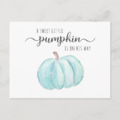 Pompoen Blauwe Waterverf Baby Jongensdouche per Ma Uitnodiging Briefkaart (Voorkant)