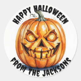 pompoen blij Halloween Classic Ronde Stickers