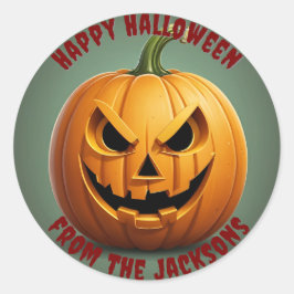 pompoen blij Halloween Classic Ronde Stickers