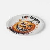 pompoen blij Halloween feest Papieren Bordje (Gekanteld)