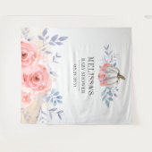 Pompoen Bloem Baby Shower Roze Rozen Achtergrond Wandkleed (Voorkant (horizontaal))