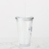 Pompoen Bloem Baby Shower Stofblauw Acryl Drinkbeker (Rechts)