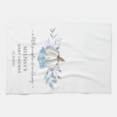 Pompoen Bloem Baby Shower Stofblauwe Theedoek (Horizontaal)