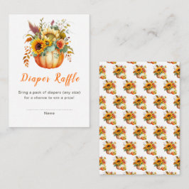 Pompoen Bloem Boeket Baby shower Luier Raffle Informatiekaartje