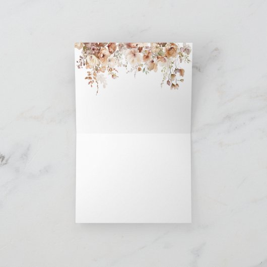 Pompoen & Bloem Boho Herfst Baby shower Bedankkaart