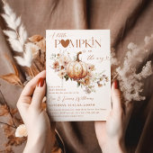 Pompoen & Bloem Boho Herfst Baby shower Kaart