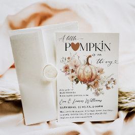 Pompoen & Bloem Boho Herfst Baby shower Kaart