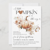 Pompoen & Bloem Boho Herfst Baby shower Kaart (Voorkant)