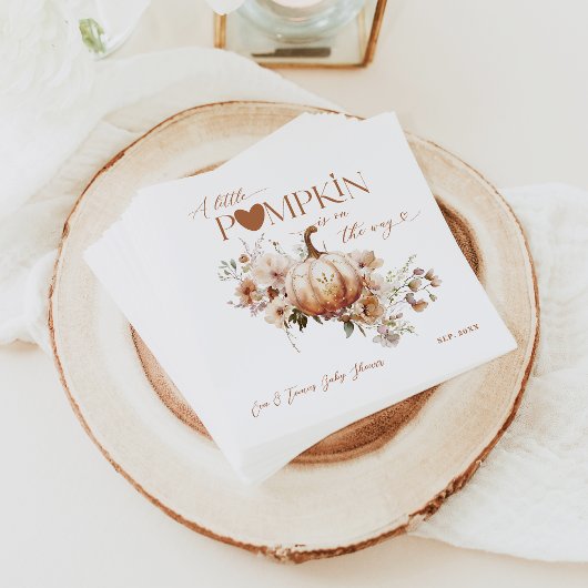 Pompoen & Bloem Boho Herfst Baby shower Servet