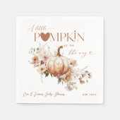 Pompoen & Bloem Boho Herfst Baby shower Servet (Voorkant)
