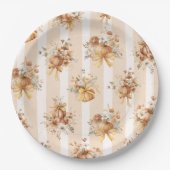 Pompoen Bloem Bruidsdouche Papieren Bordje (Voorkant)