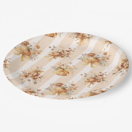 Pompoen Bloem Bruiloft Feest Papieren Bordje (Gekanteld)