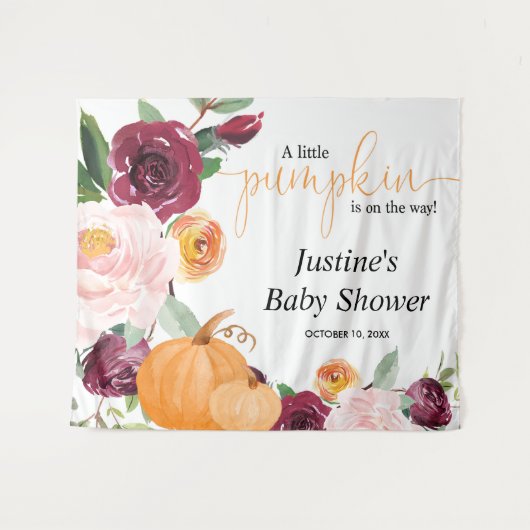 Pompoen bloem herfst baby shower achtergrond bord wandkleed (Voorkant (horizontaal))