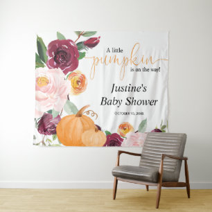 Pompoen bloem herfst babyshower achtergrond bord wandkleed