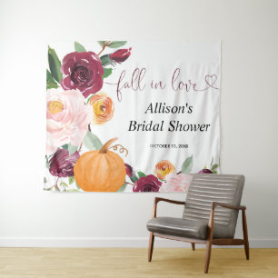 Pompoen bloem herfst bruidsdouche achtergrond bord wandkleed