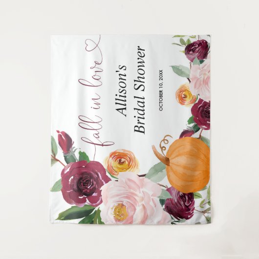 Pompoen bloem herfst bruidsfeest achtergrond bord wandkleed (Voorkant)