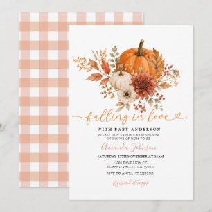 Pompoen Bloem Herfst Verliefd Worden Baby Shower Kaart