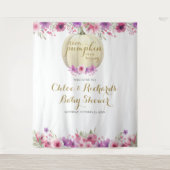 Pompoen Bloem Meisje Koppels Shower Foto Prop Wandkleed (Voorkant)